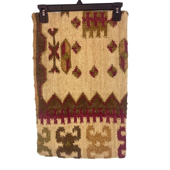 Unbranded VTG Handwoven Wool Kilim Rug Pillow Cover Geometric 18" X 12" - Picture 1 of 10